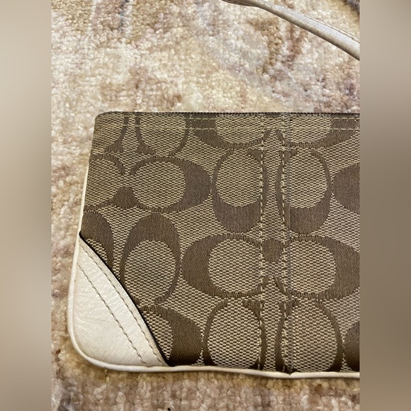 Coach Tan and White Wristlet - Picture 5 of 12